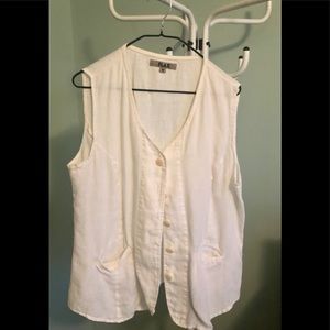 Flax white linen vest!